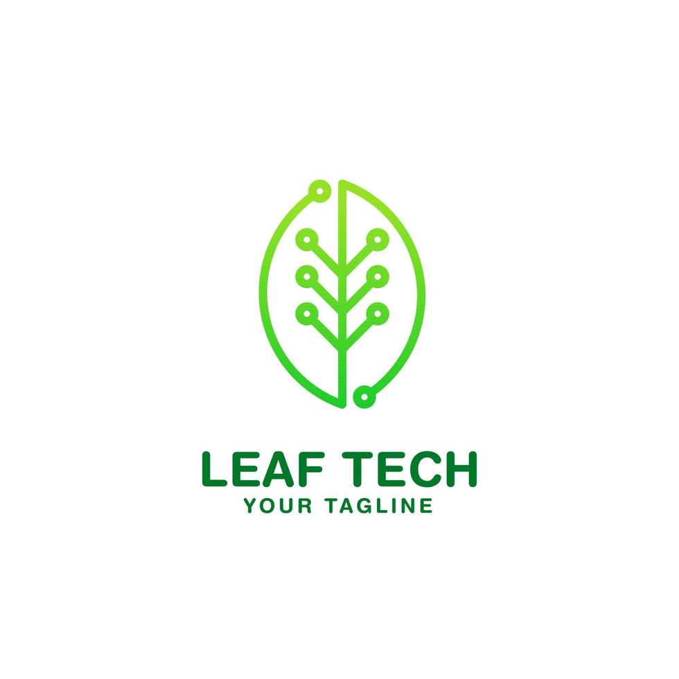 blad tech logo ontwerpsjabloon vector