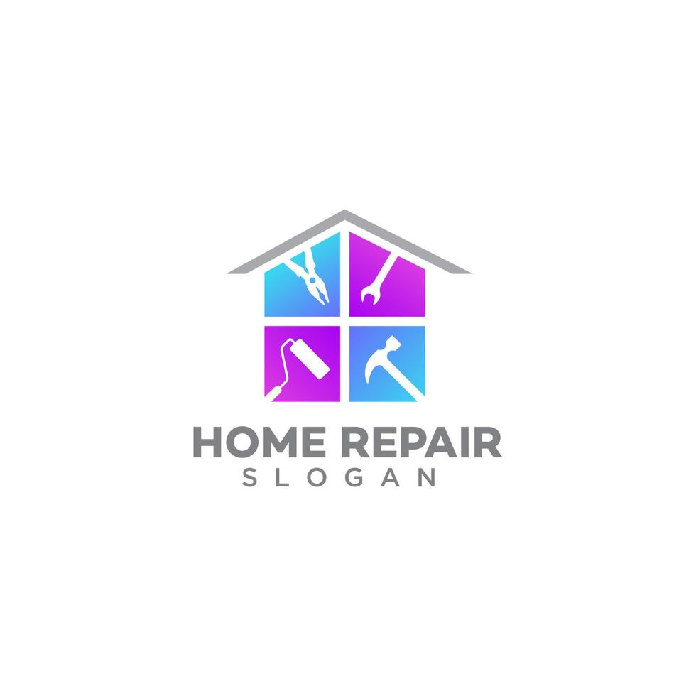 huisreparatie logo ontwerpsjabloon vector