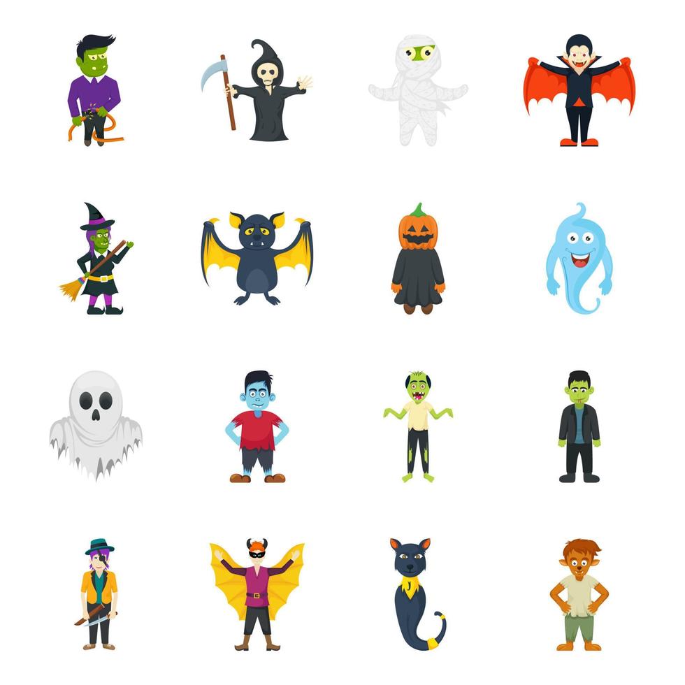 concepten van halloween-personages vector