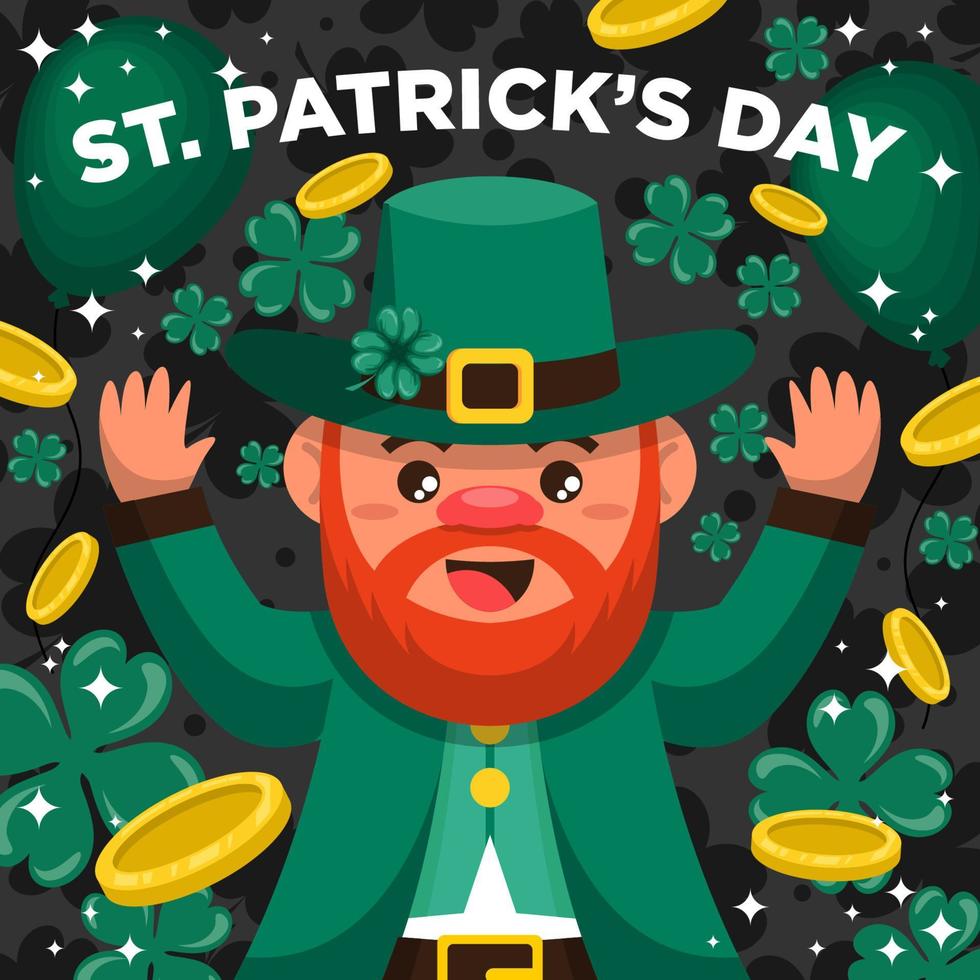 fijne st patrick's day met kabouter concept vector