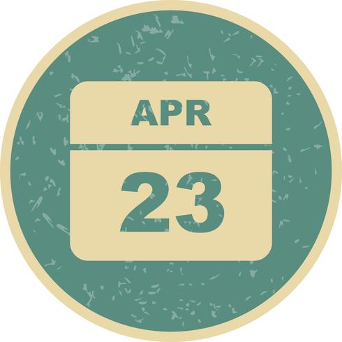 23 april Datum op een eendaagse kalender vector