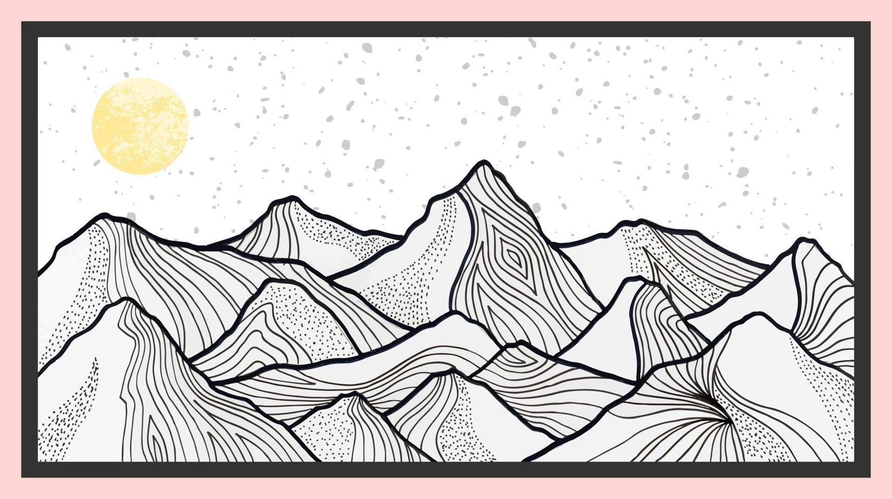 abstracte bergschildering, abstracte achtergrond, premium vector