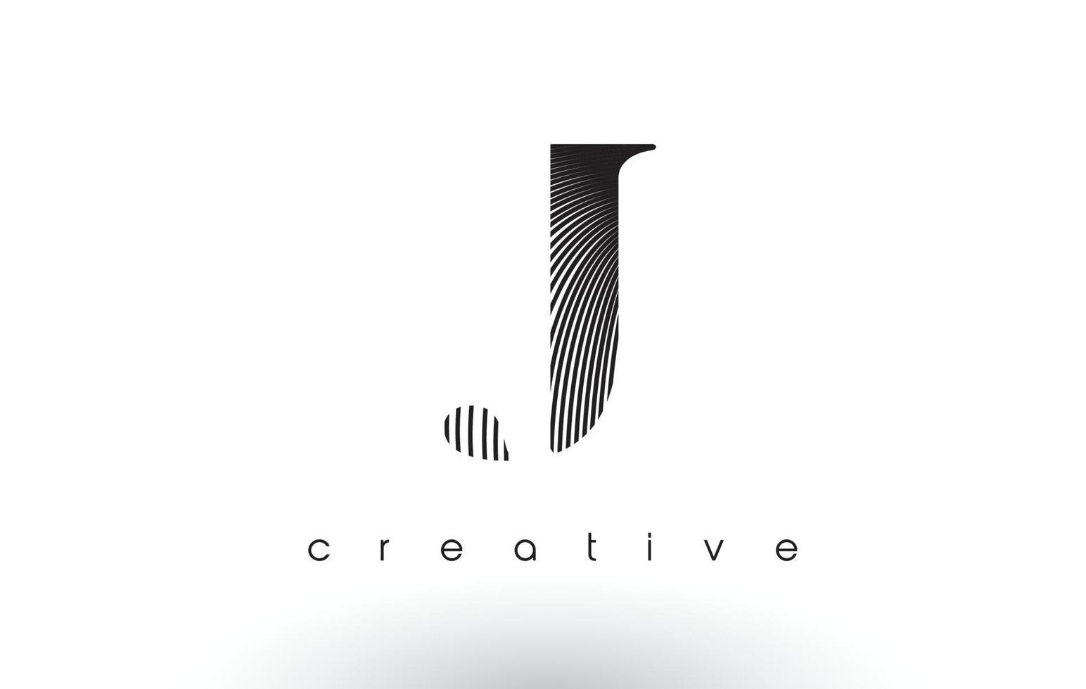 j logo-ontwerp met meerdere lijnen en zwart-witte kleuren. vector