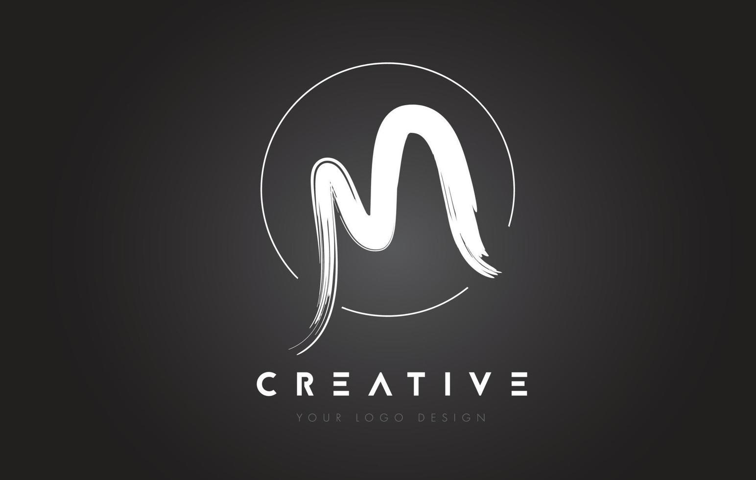 m borstel letter logo ontwerp. artistieke handgeschreven brieven logo concept. vector