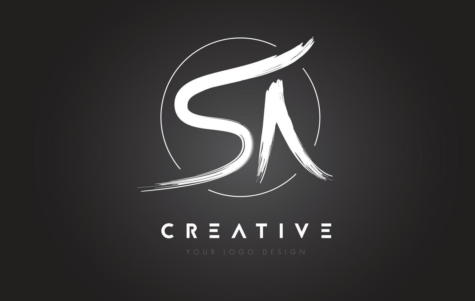 sa borstel letter logo ontwerp. artistieke handgeschreven brieven logo concept. vector