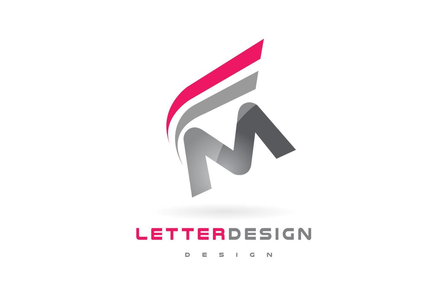 m brief logo ontwerp. futuristisch modern beletteringsconcept. vector