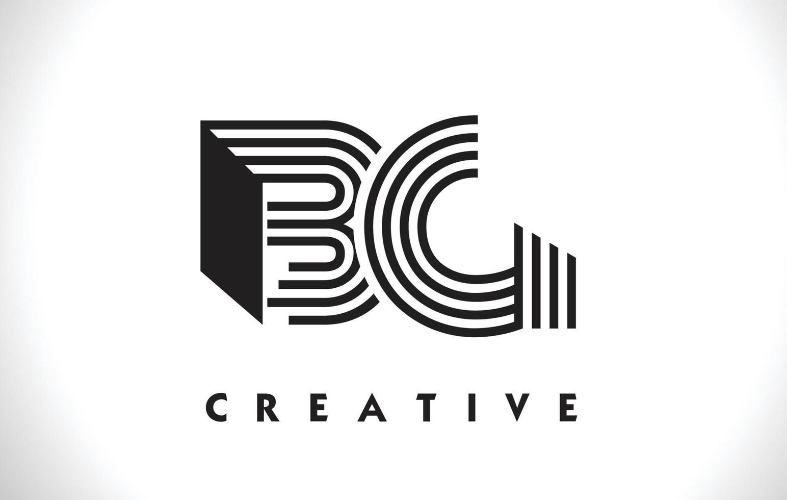 bg-logobrief met ontwerp met zwarte lijnen. lijn brief vectorillustratie vector