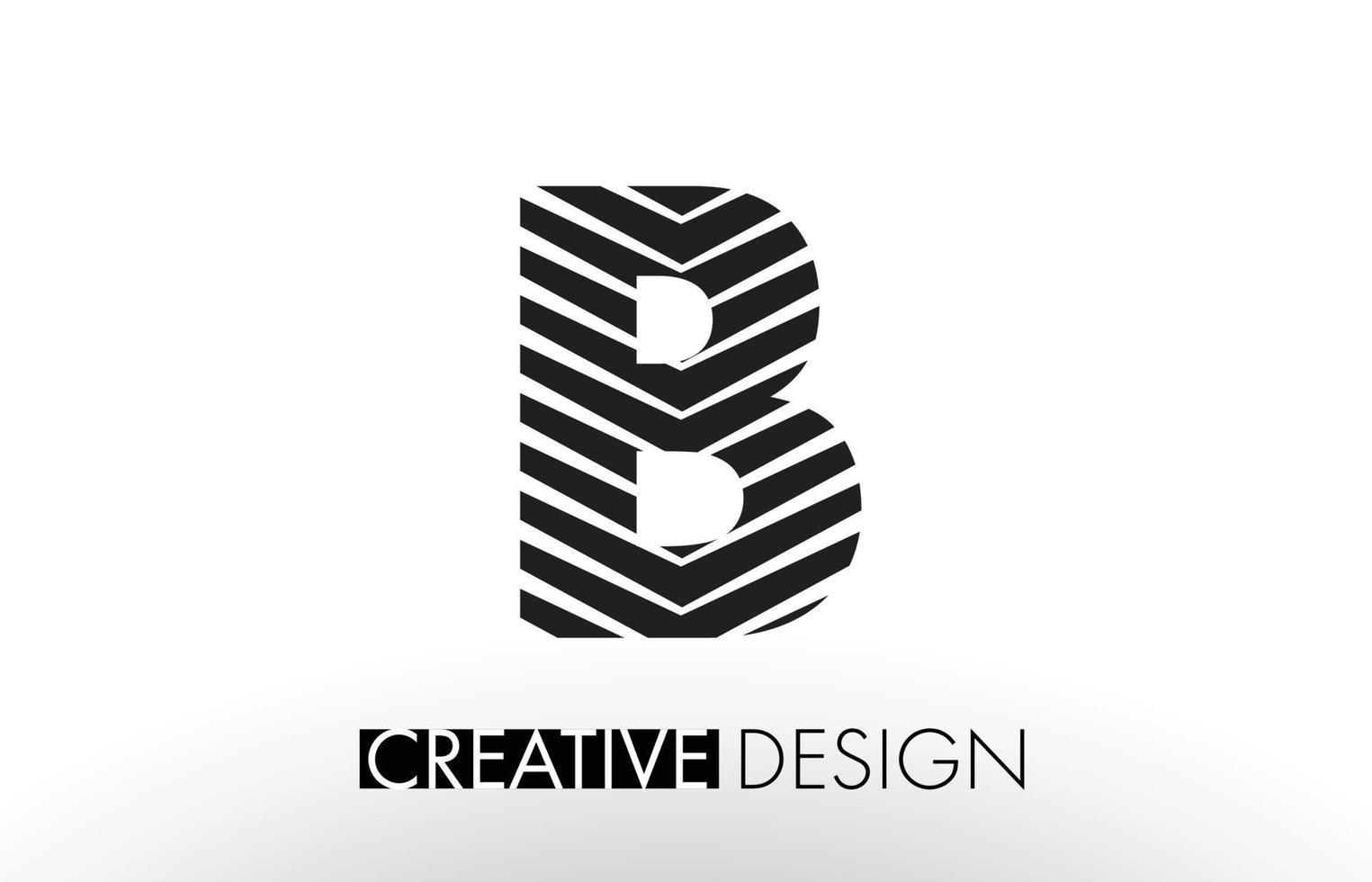 b-lijnen letterontwerp met creatieve elegante zebra vector
