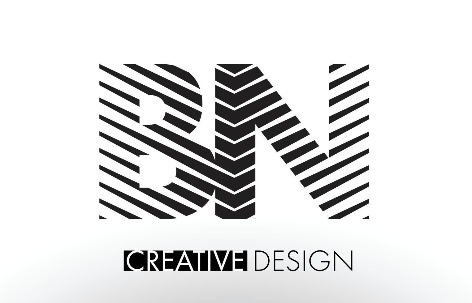 bn bn lijnen letterontwerp met creatieve elegante zebra vector
