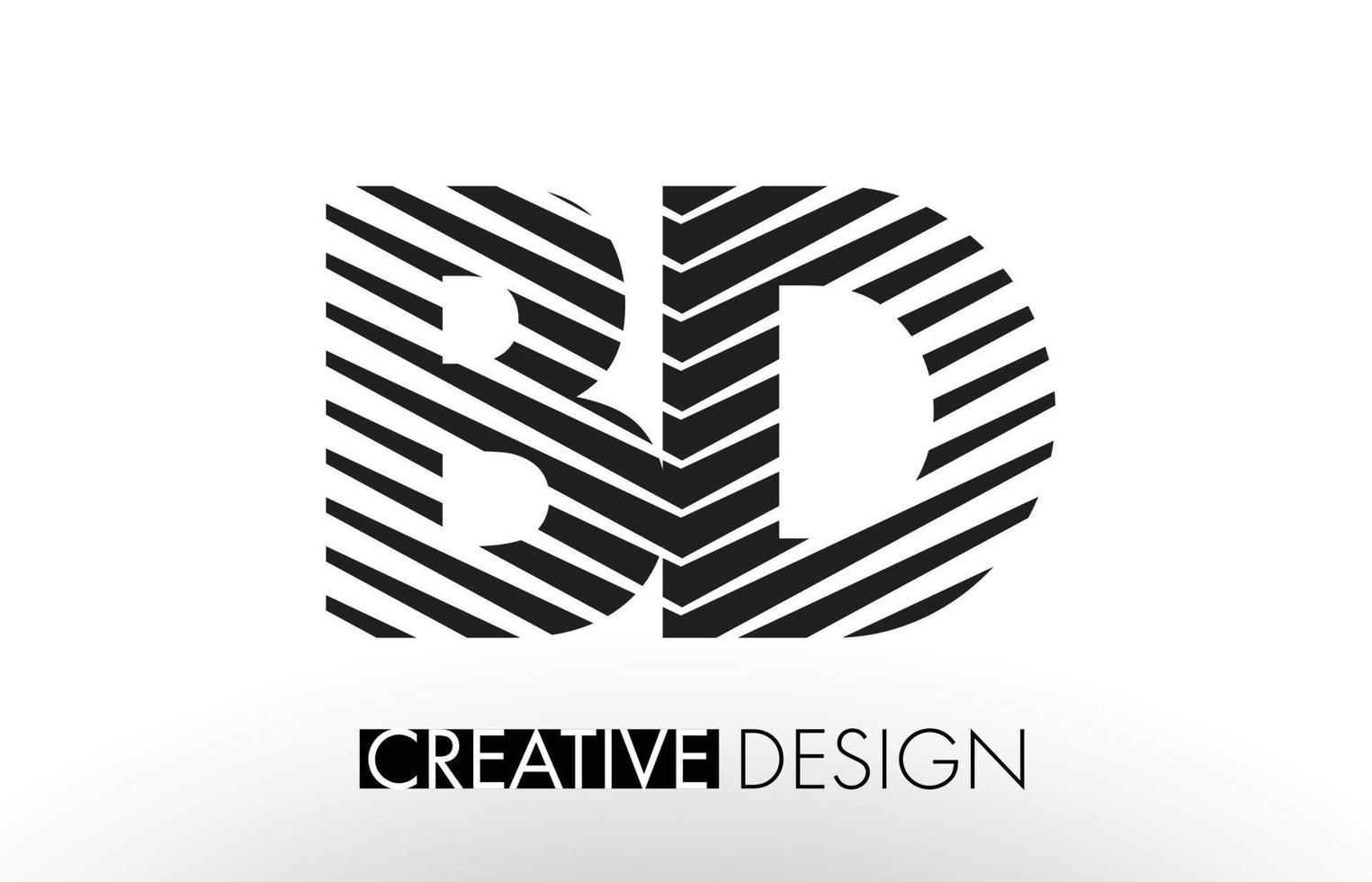 bd bd lijnen letterontwerp met creatieve elegante zebra vector