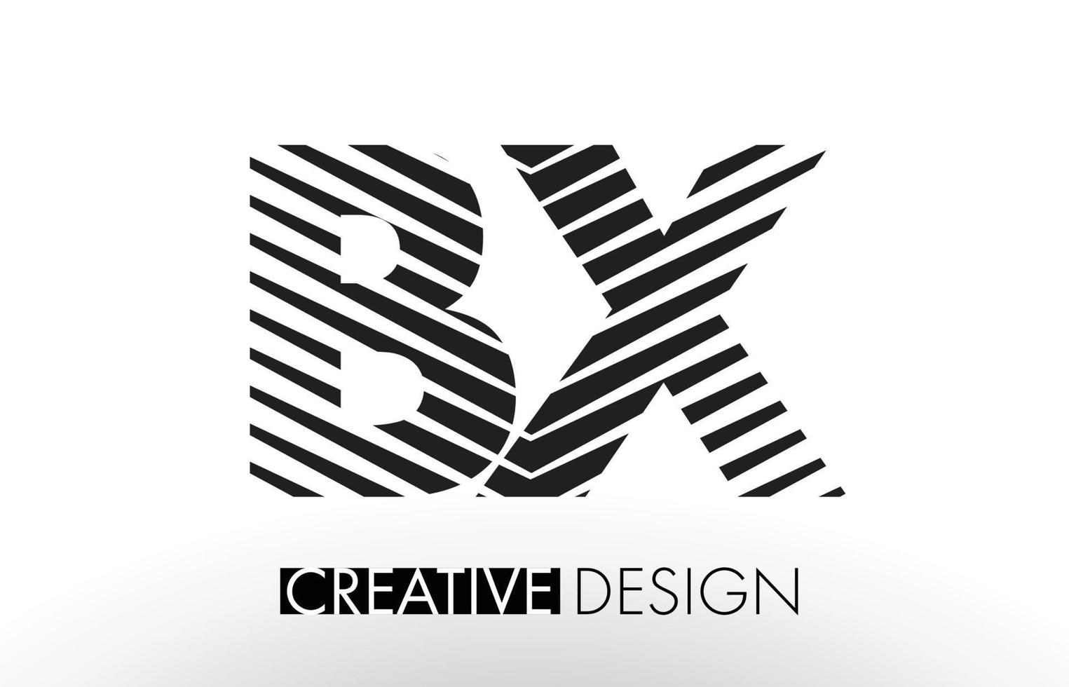 bx bx lijnen letterontwerp met creatieve elegante zebra vector