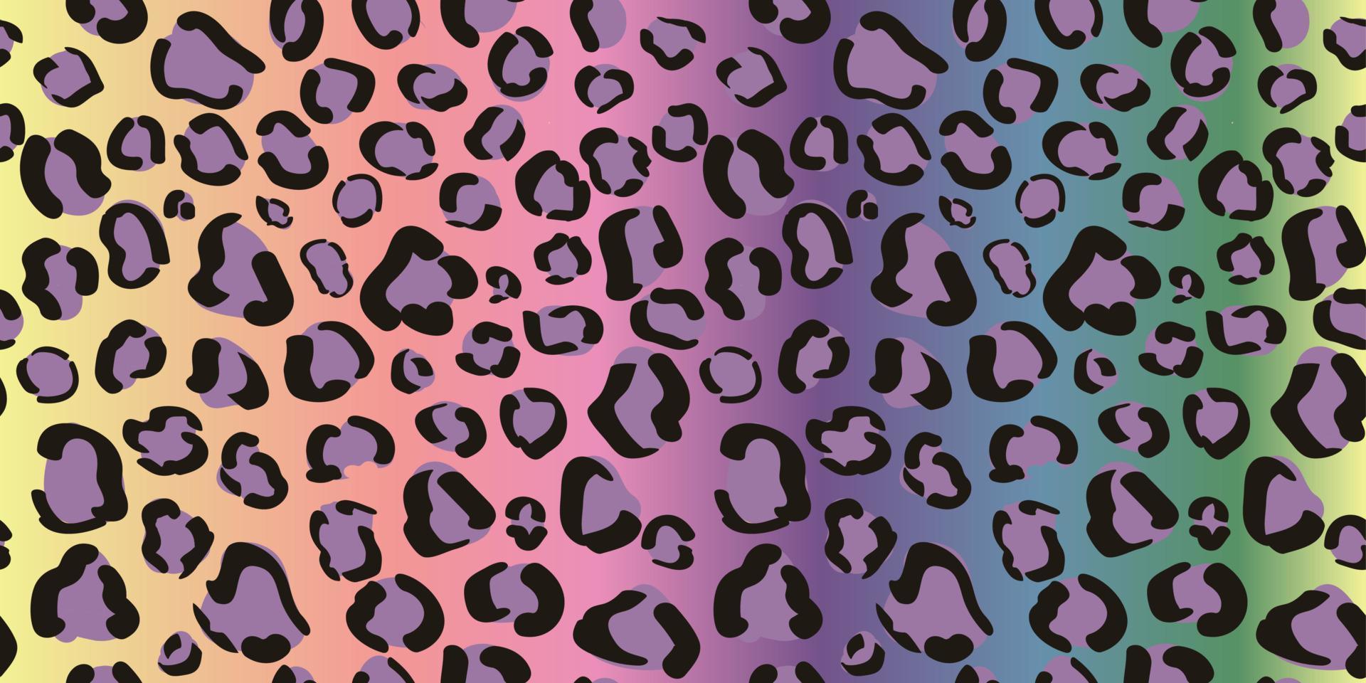 pastel naadloos regenboogluipaardpatroon. vector cheetah print achtergrond. hippie kleurrijk papier