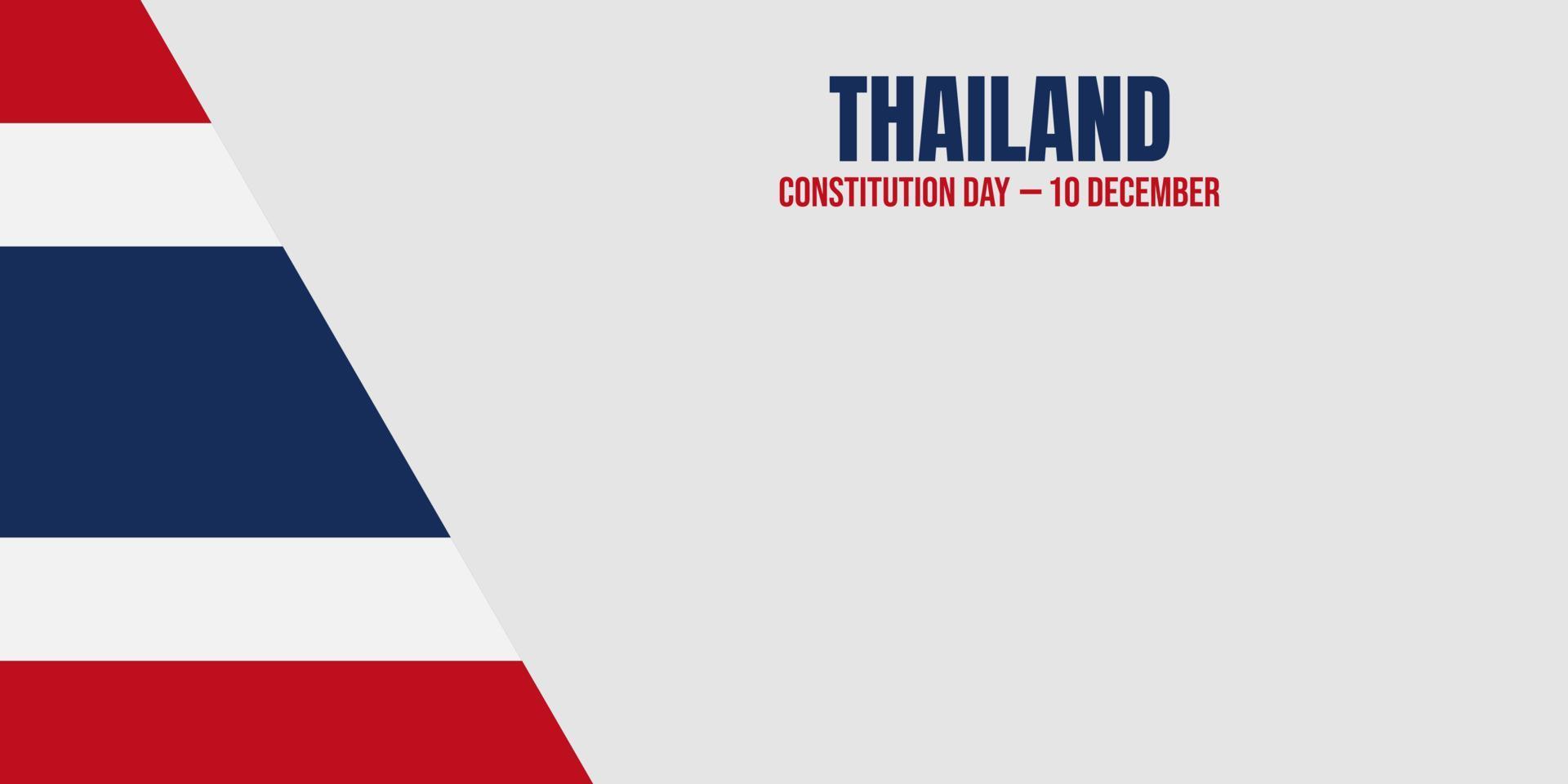 thailand grondwet dag achtergrond vectorillustratie, en kopieer ruimte. geschikt om op inhoud met dat thema te worden geplaatst. vlag van thailand vector