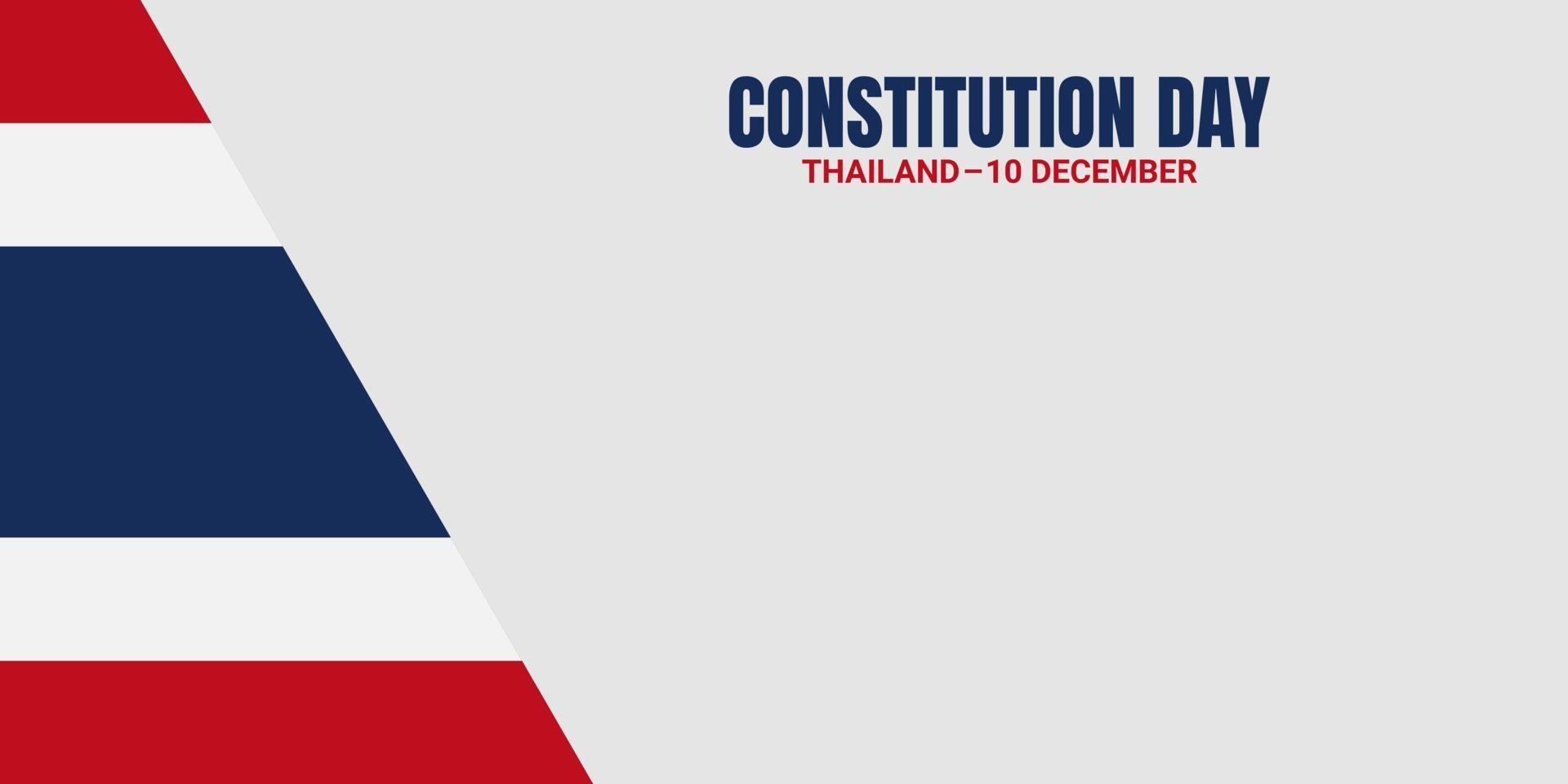 thailand grondwet dag achtergrond vectorillustratie, en kopieer ruimte. geschikt om op inhoud met dat thema te worden geplaatst. vlag van thailand vector