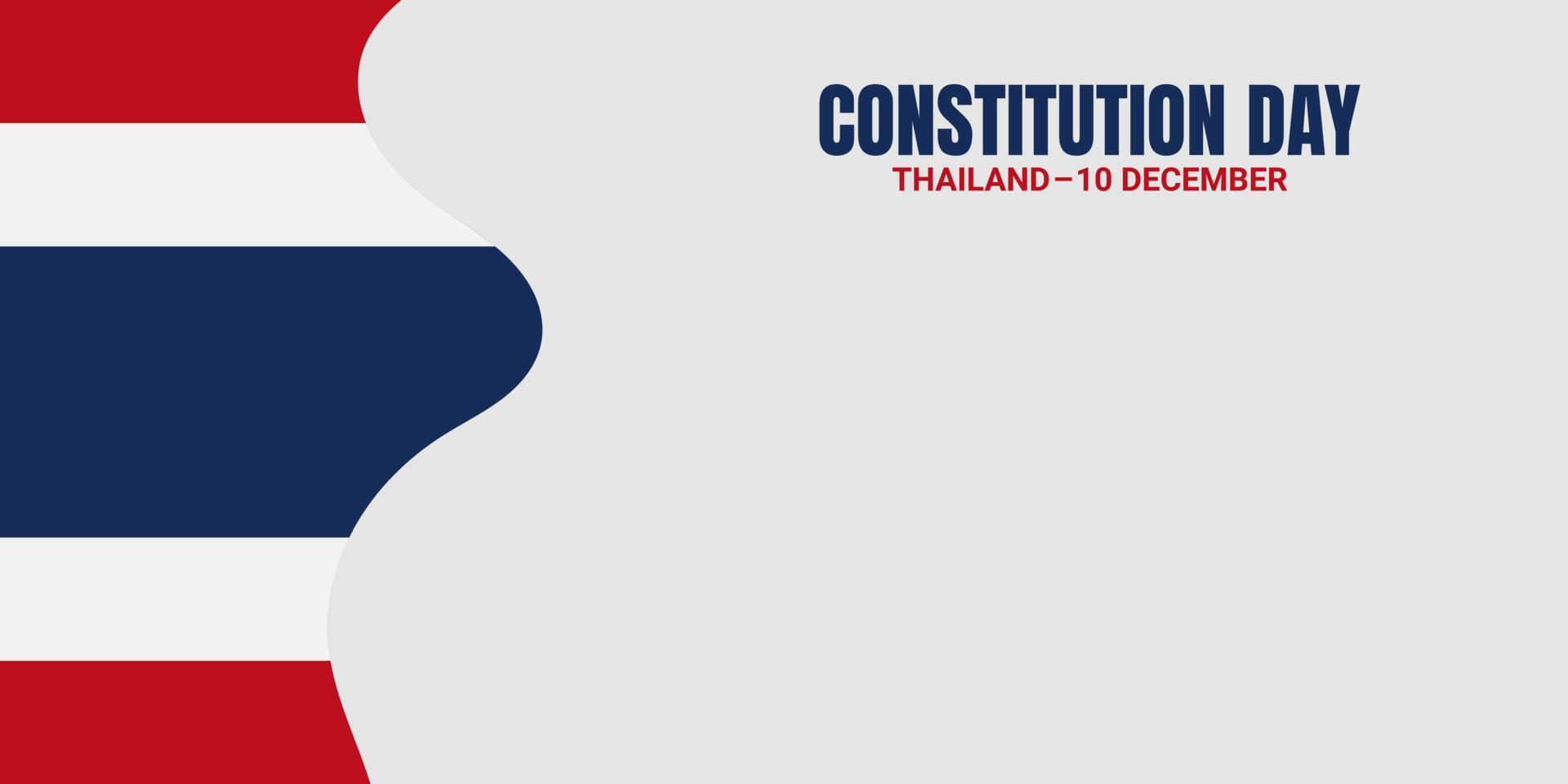 thailand grondwet dag achtergrond vectorillustratie, en kopieer ruimte. geschikt om op inhoud met dat thema te worden geplaatst. vlag van thailand vector