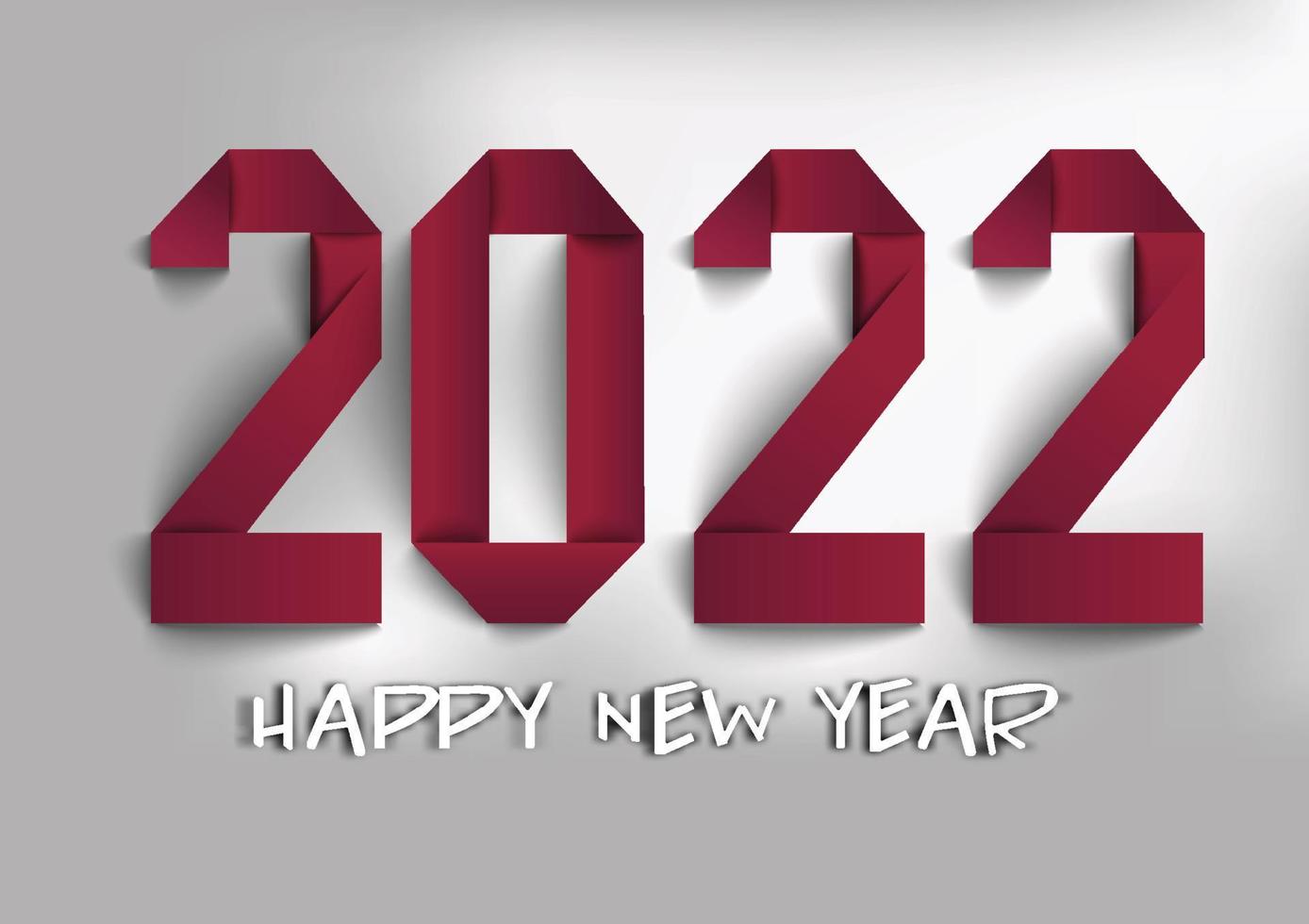 2022 gelukkig nieuwjaar. papier gesneden 2022 woord voor nieuwjaar festival.card, happy, vector concept luxe ontwerpen en nieuwjaarsviering.