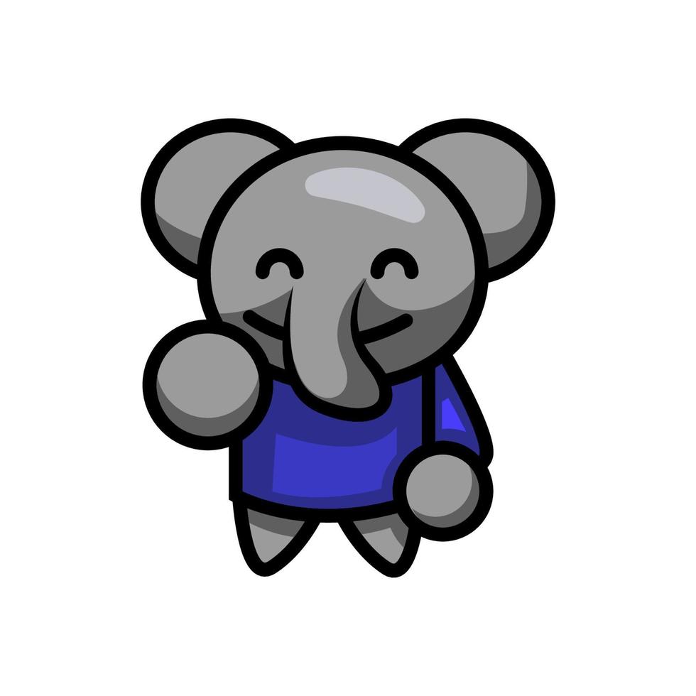 olifant karakter in kleding, kinder cartoon vectorillustratie vector