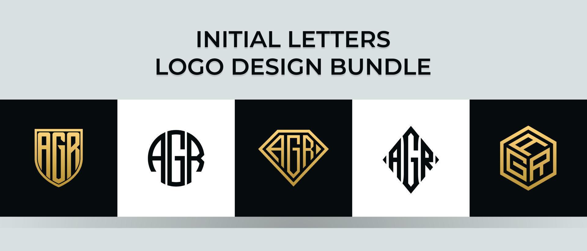 beginletters agr logo ontwerpen bundel vector