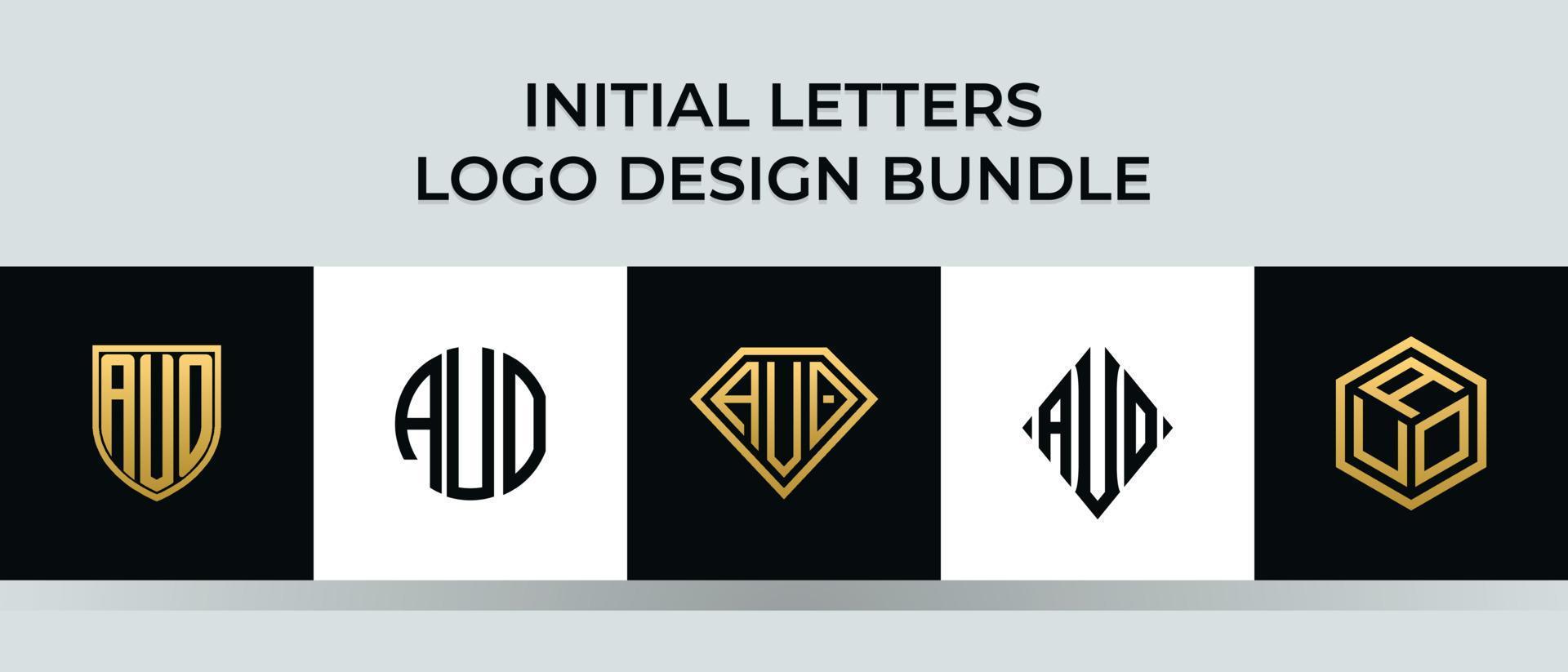 beginletters auo logo ontwerpen bundel vector