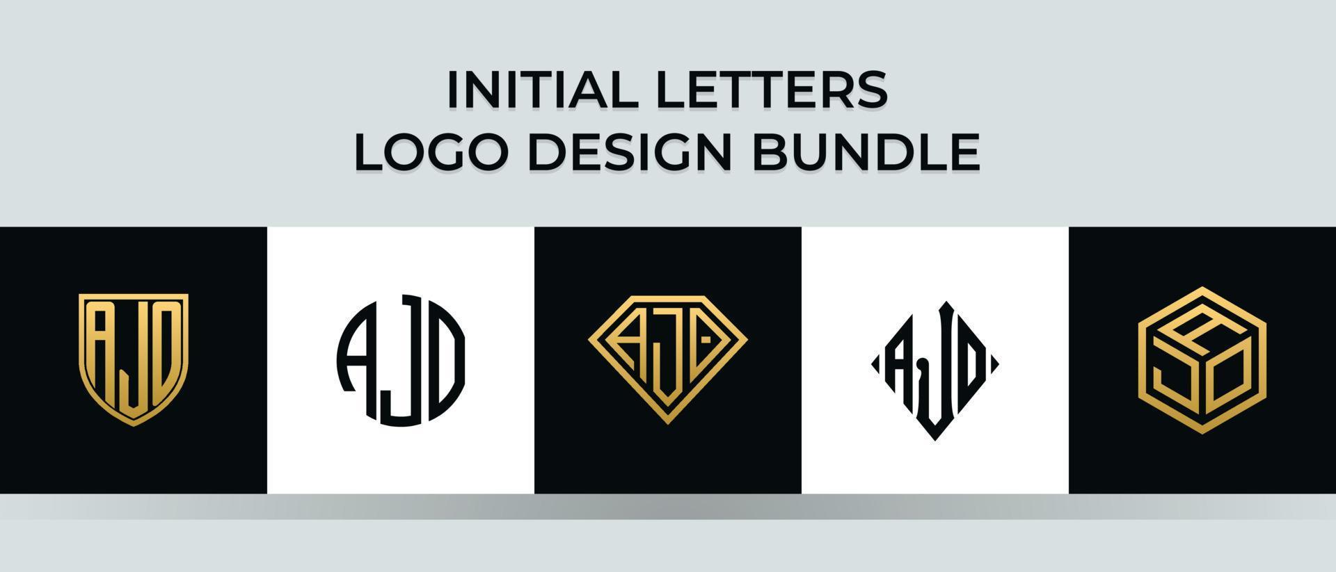 beginletters ajo logo ontwerpen bundel vector