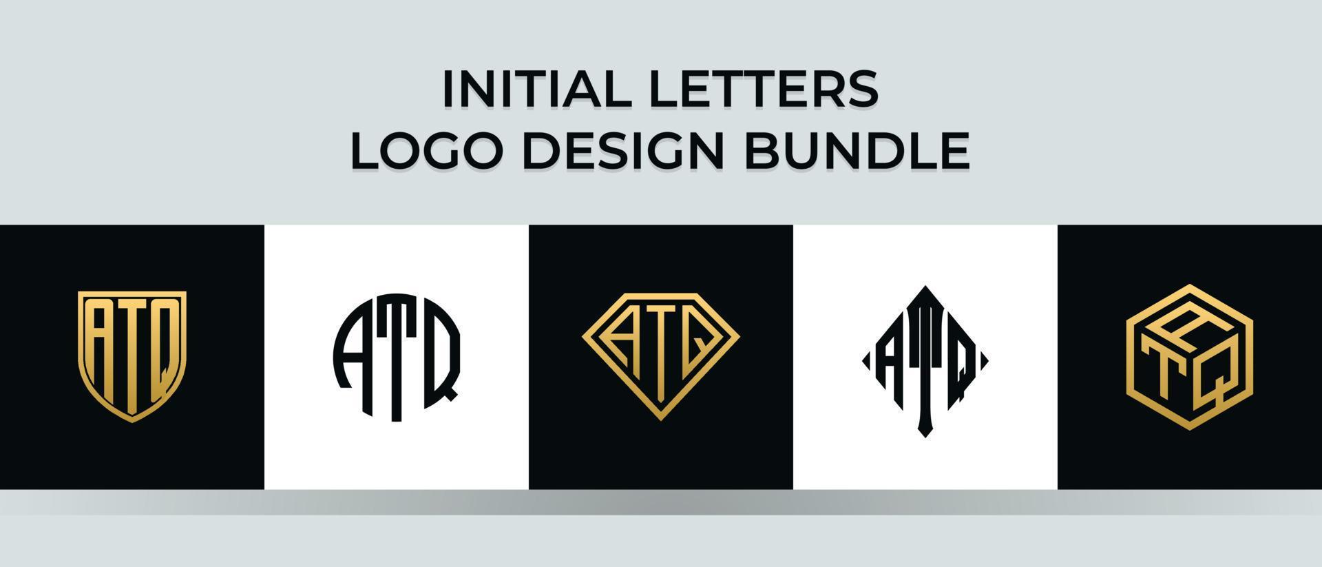 beginletters atq logo ontwerpen bundel vector