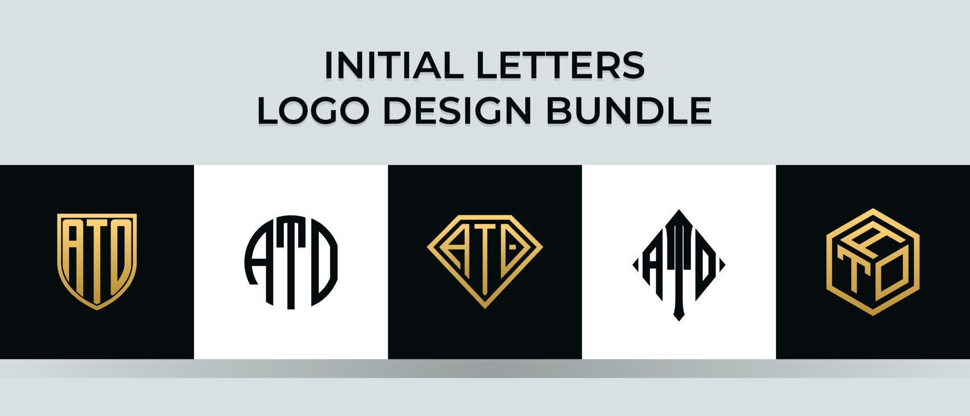 beginletters ato logo-ontwerpen bundel vector