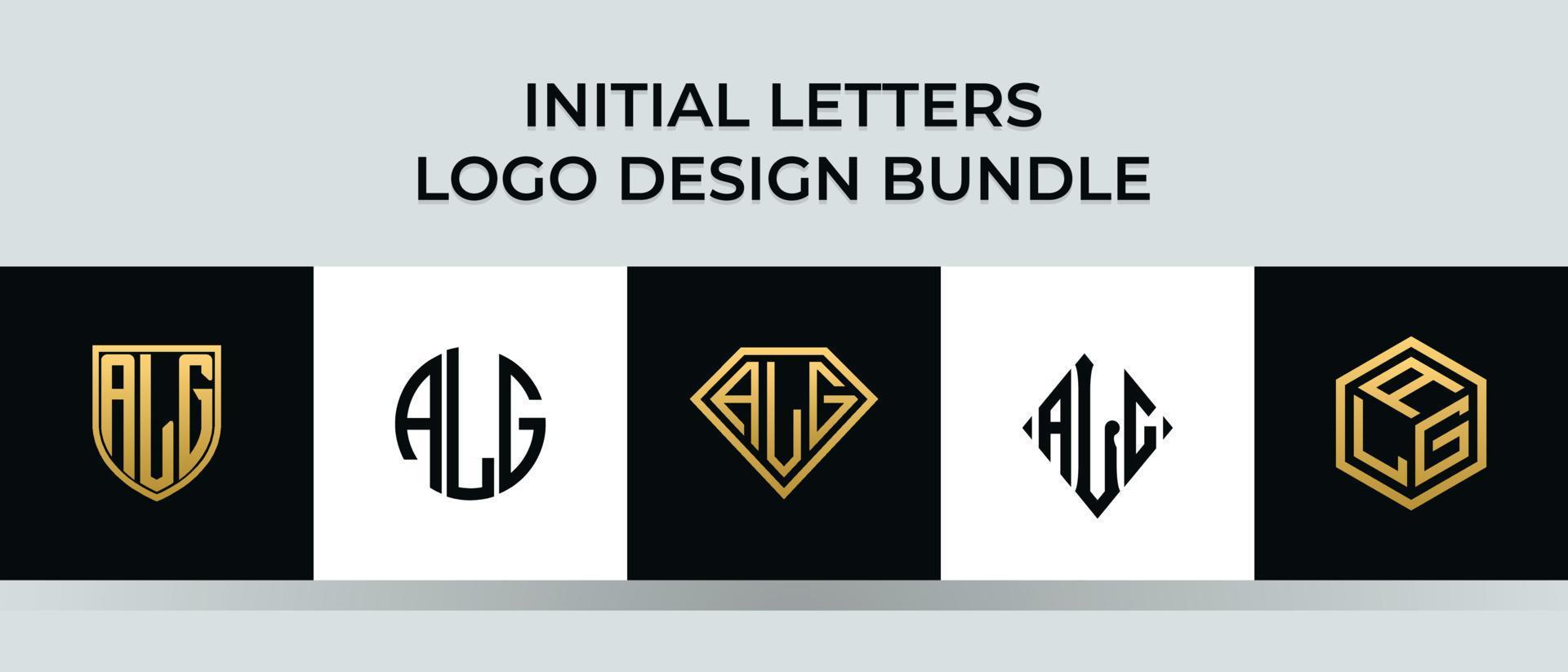 beginletters alg logo ontwerpen bundel vector