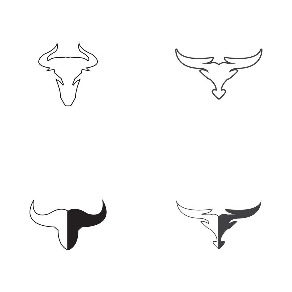 stier hoorn logo en symbool sjabloon pictogrammen app vector