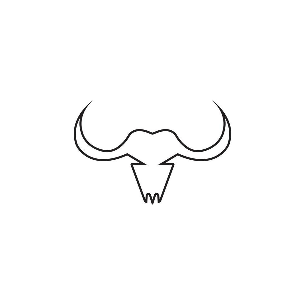 stier hoorn logo en symbool sjabloon pictogrammen app vector