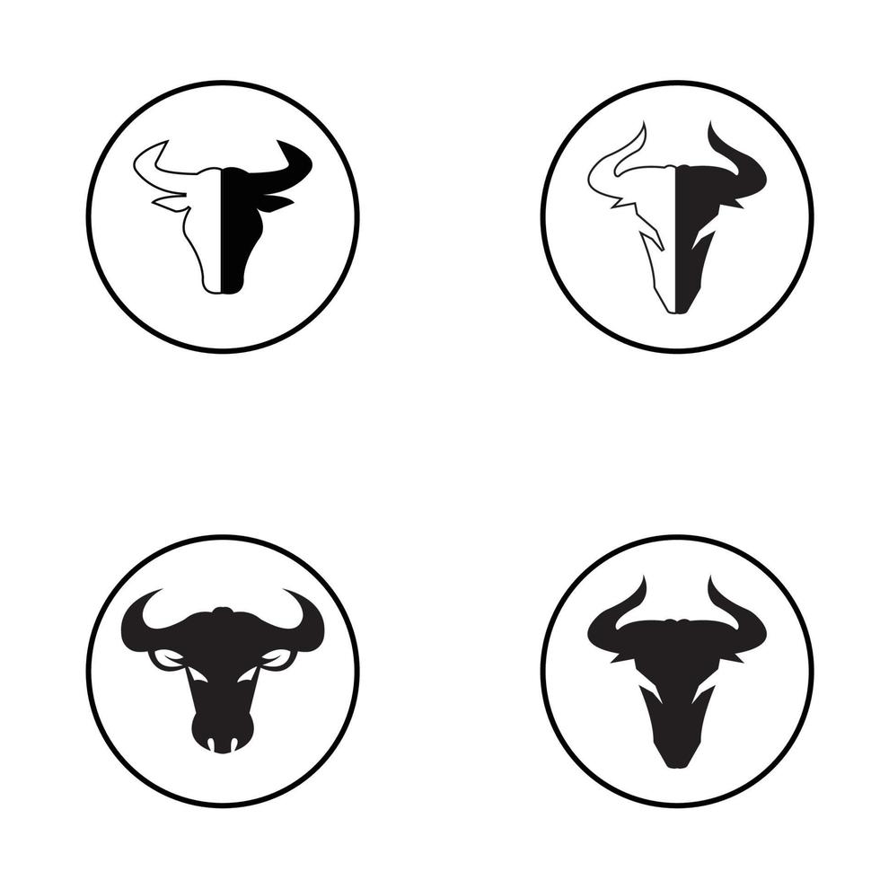 stier hoorn logo en symbool sjabloon pictogrammen app vector