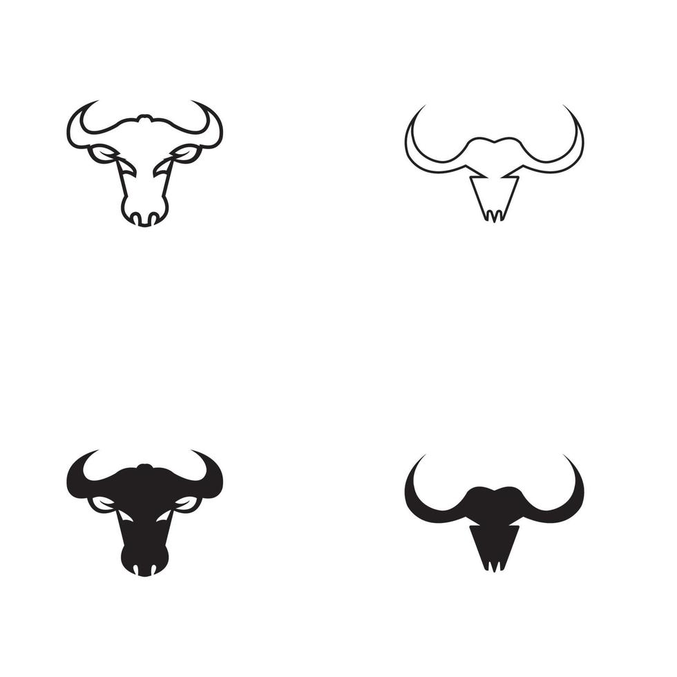 stier hoorn logo en symbool sjabloon pictogrammen app vector