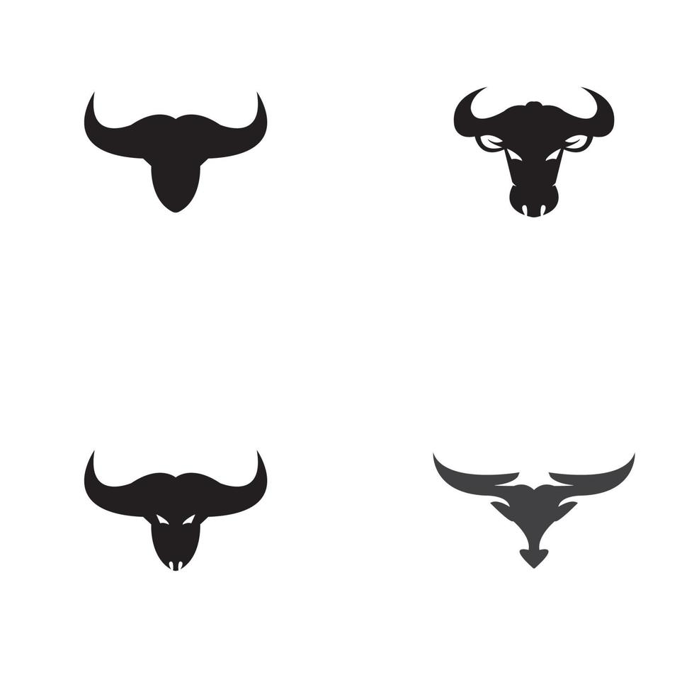 stier hoorn logo en symbool sjabloon pictogrammen app vector