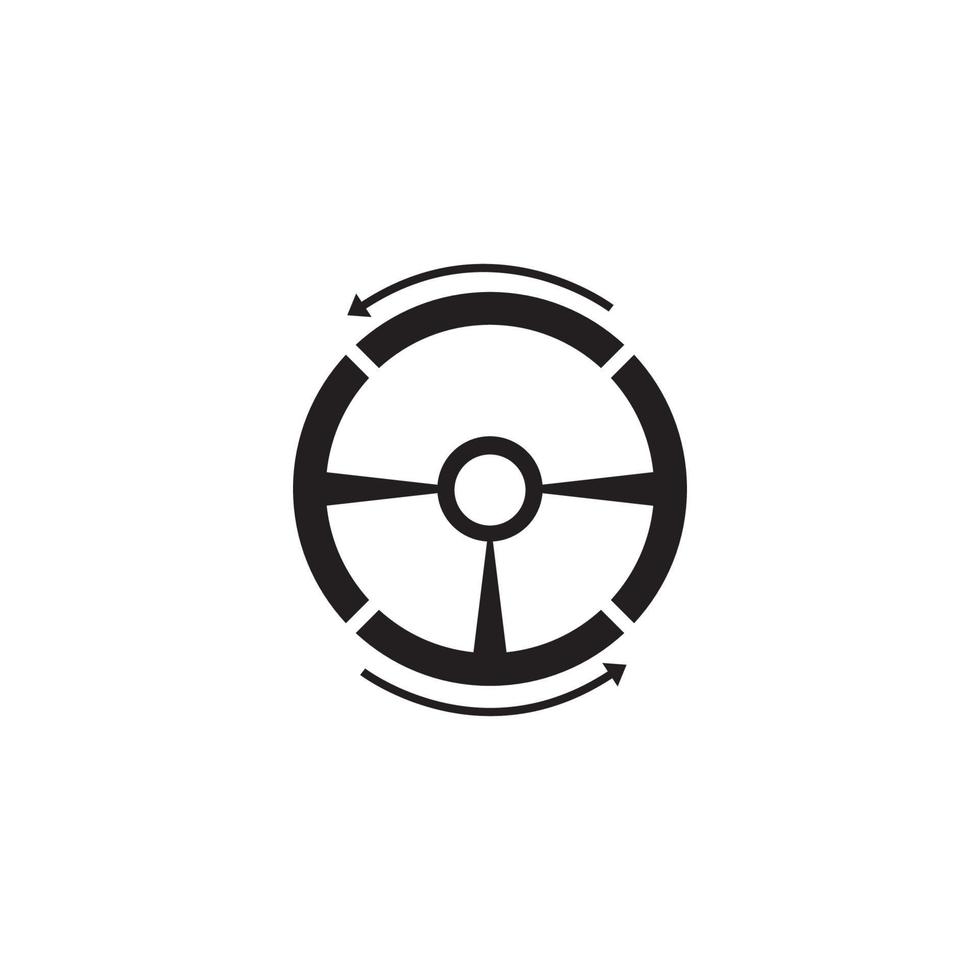 stuurwiel logo vector plat ontwerp