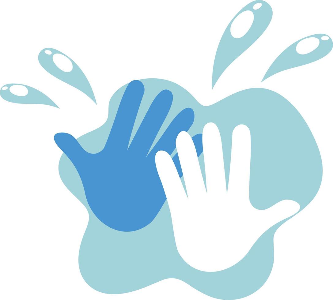 handsymbolen op water in cartoonstijl vector