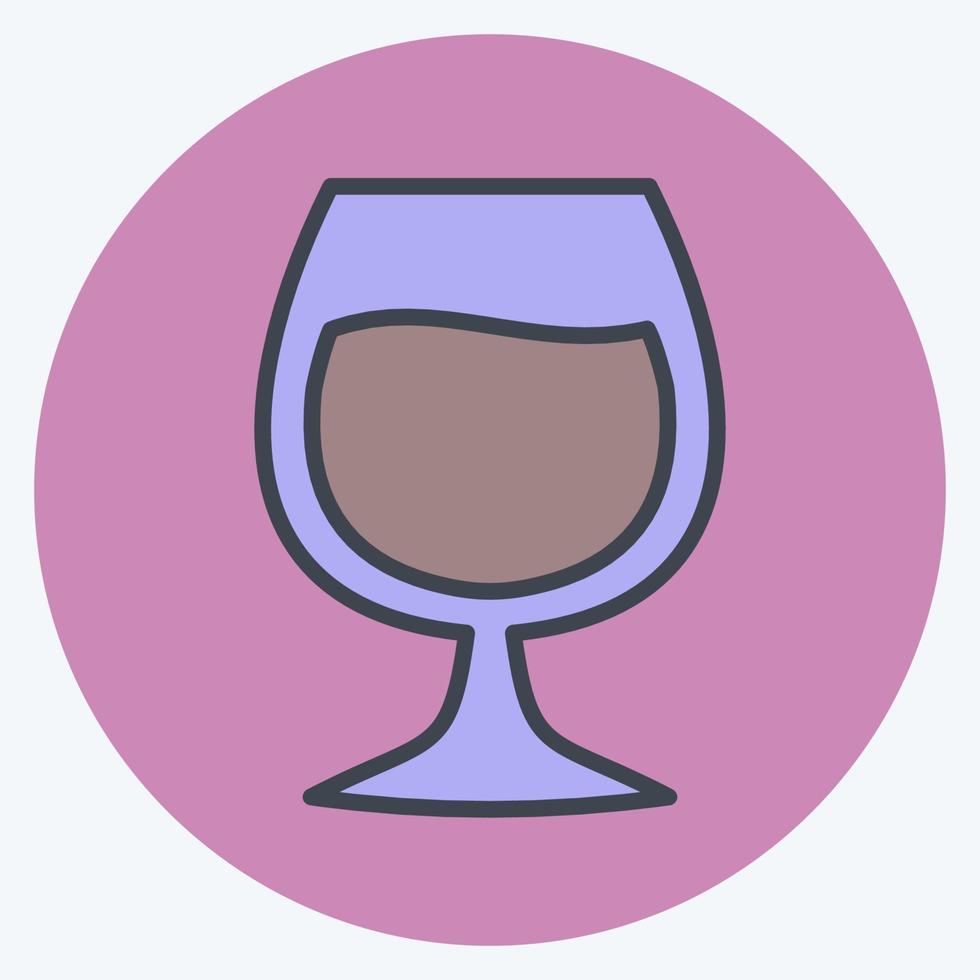sherry icoon in trendy kleur mate stijl geïsoleerd op zachte blauwe achtergrond vector