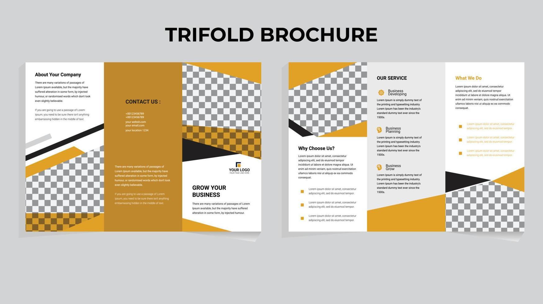 drievoudig brochureontwerp vector