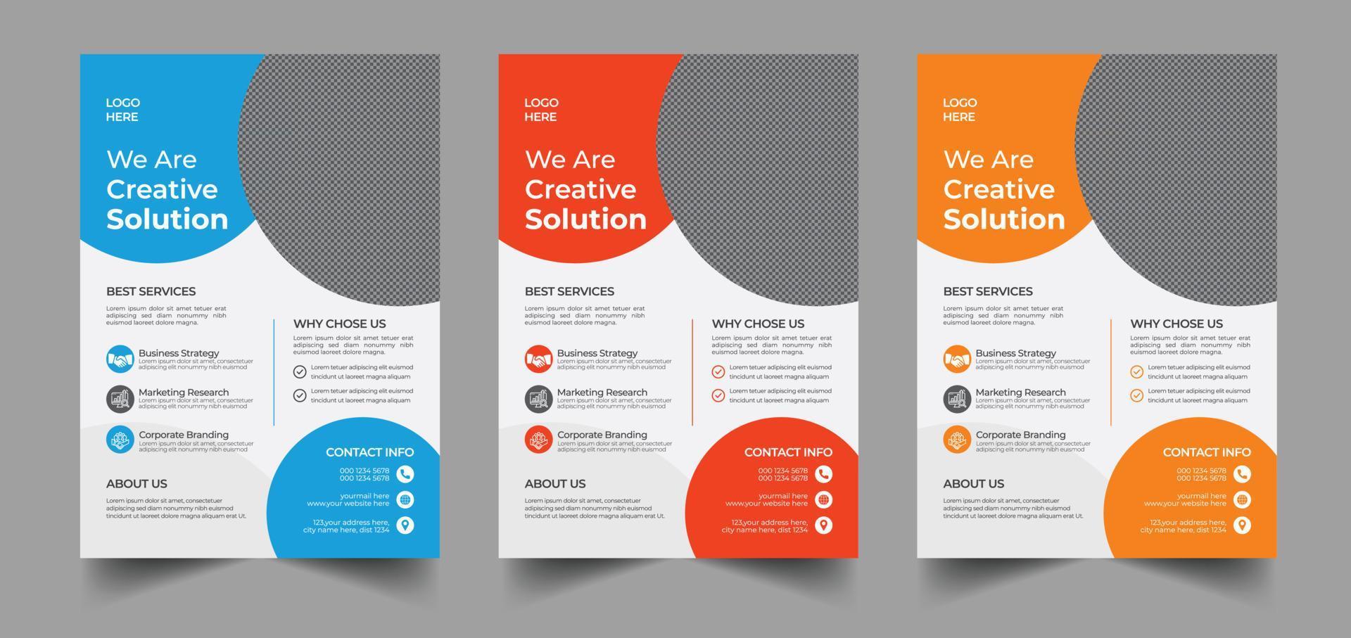 zakelijke flyer-sjabloon, zakelijke flyer-ontwerp met creatieve uitstraling en creatieve flyer voor bedrijven vector