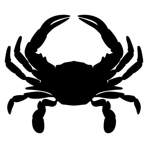 Krab silhouet geïsoleerde vectorillustratie vector