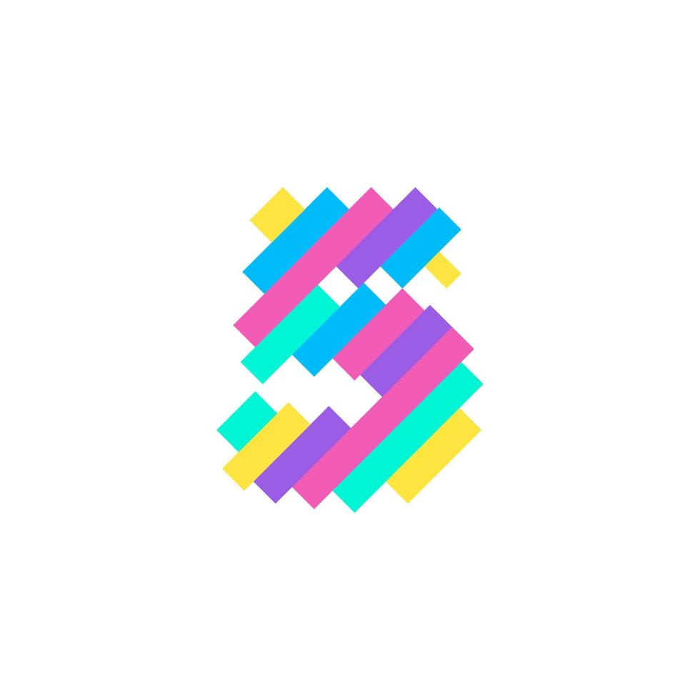 kleurrijke moderne pixel 5 nummer logo ontwerpsjabloon. creatieve technologie pictogram symbool element vectorillustratie perfect voor uw visuele identiteit. vector