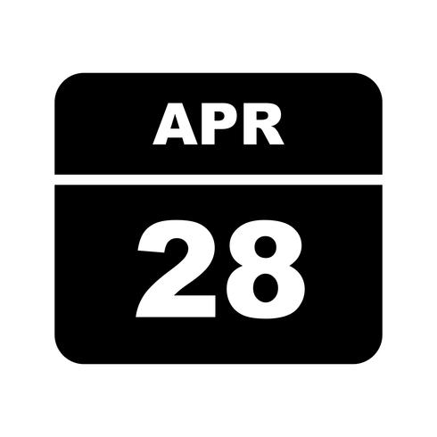 28 april Datum op een eendaagse kalender vector