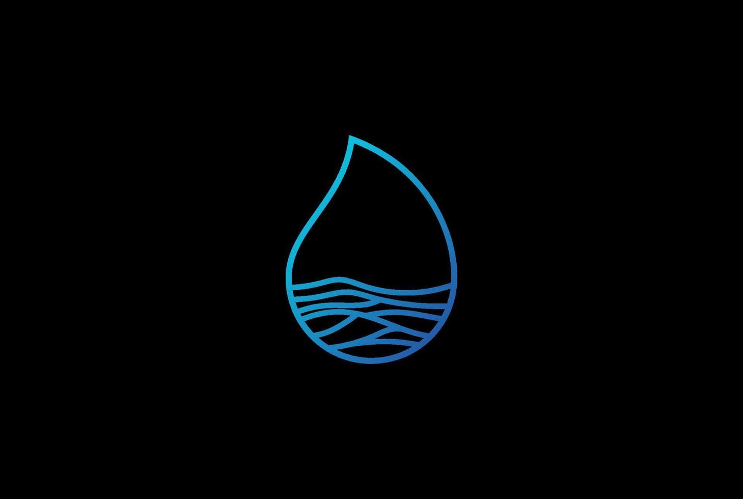 vers puur water vloeistof druppel oceaan zee golf logo ontwerp vector