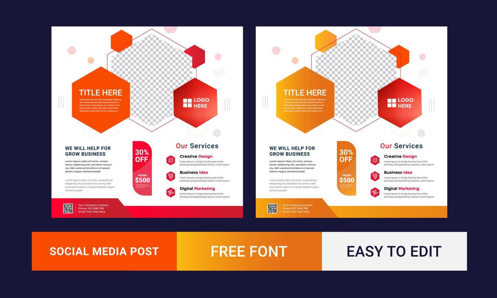 digitale marketing sociale media post en webbanner sociale media flyer brochure sjabloon gratis vector