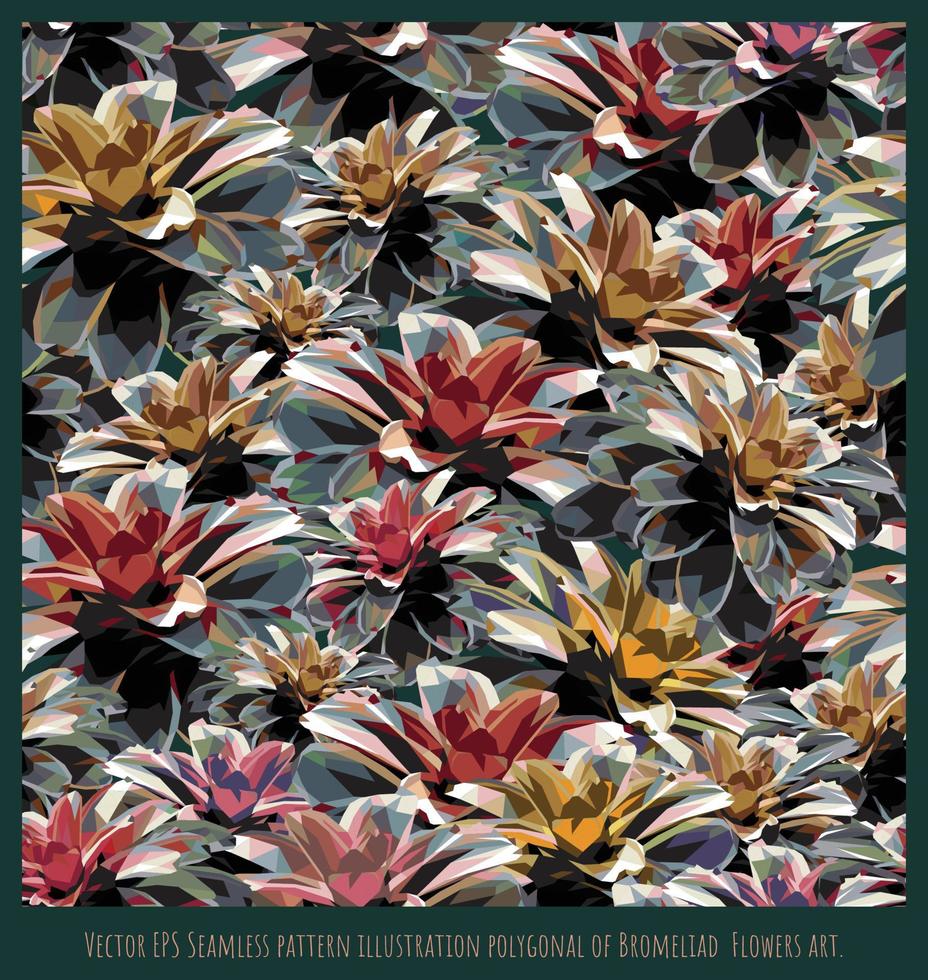 vector eps naadloze patroon illustratie veelhoekige van bromelia bloemen art