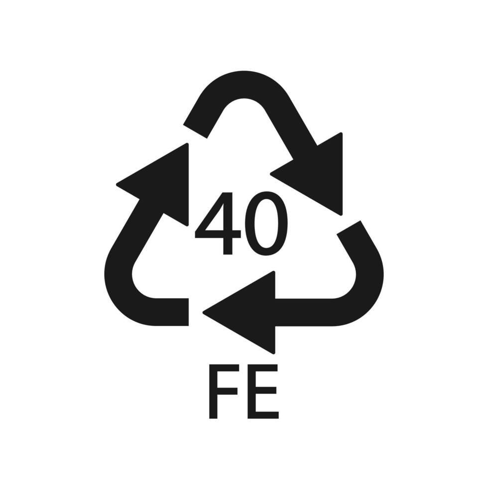 plastic recycling symbool fe 40, plastic inpakken. vector illustratie