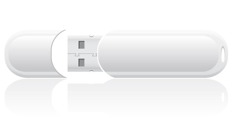 witte lege USB-flash vectorillustratie vector