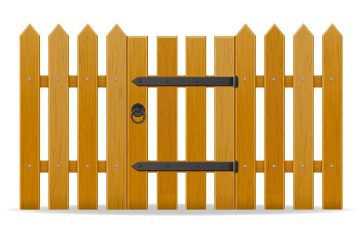 houten hek met loopdeur vectorillustratie vector