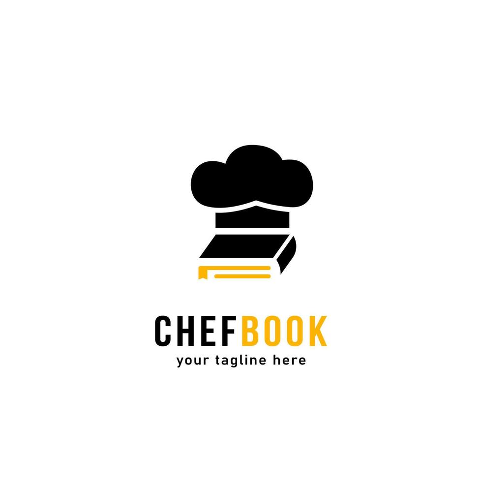 chef-kok boek logo pictogram symbool eenvoudige negatieve ruimte stijl vector