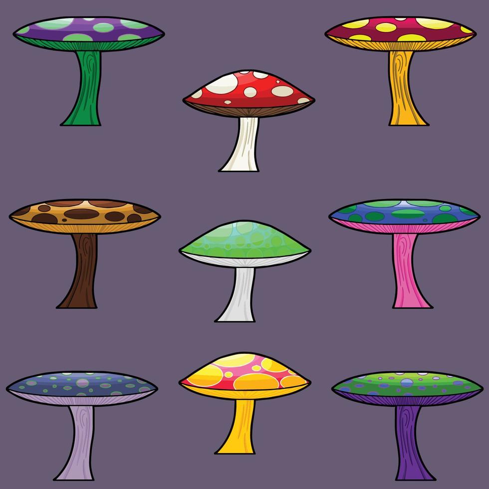 psychedelische paddenstoelenpakket vector
