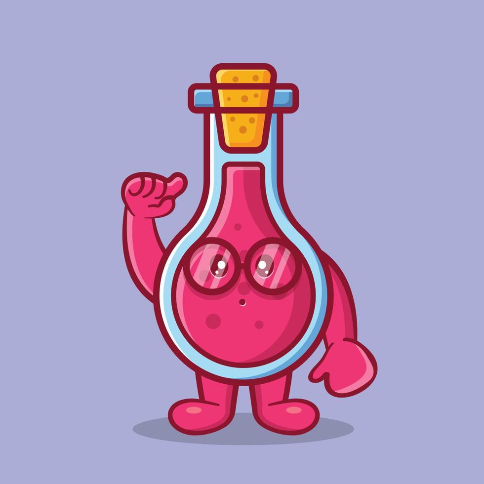 geniale fles glas mascotte geïsoleerde mascotte in vlakke stijl vector