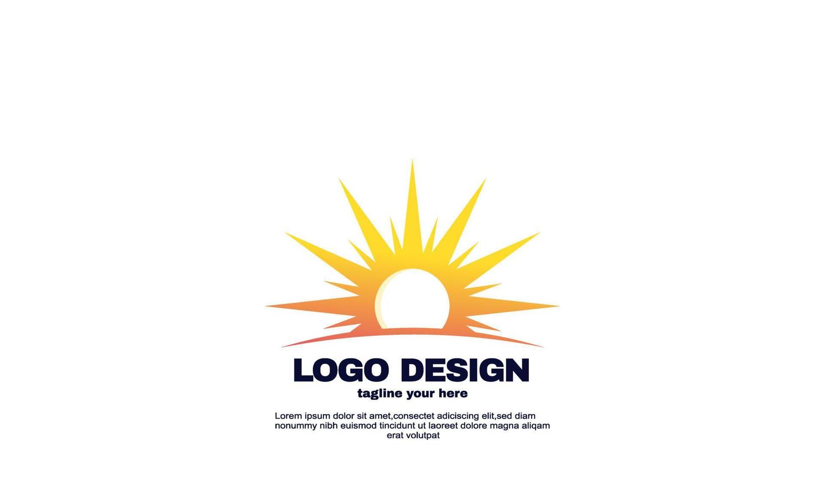 vector illustrator creatieve zon concept logo ontwerpsjabloon